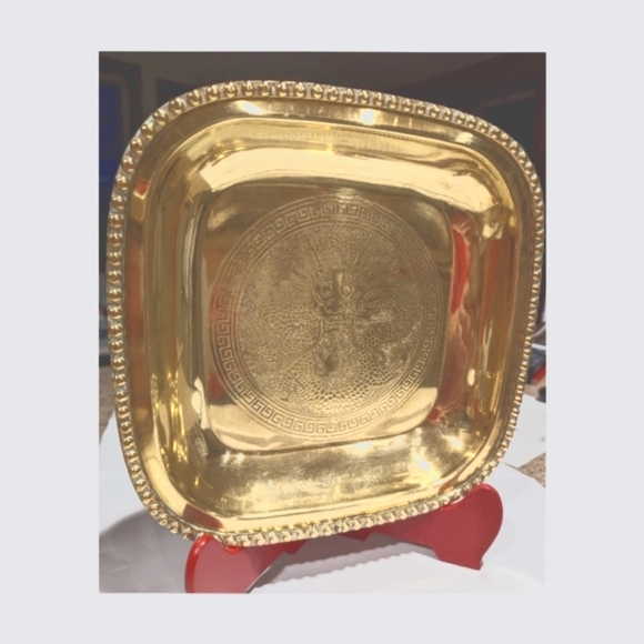 Brass Footed Bowl / Dish / Tray - Picture 2 of 7